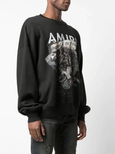 Shop Amiri Pitbull Crew Neck Sweatshirt In Black