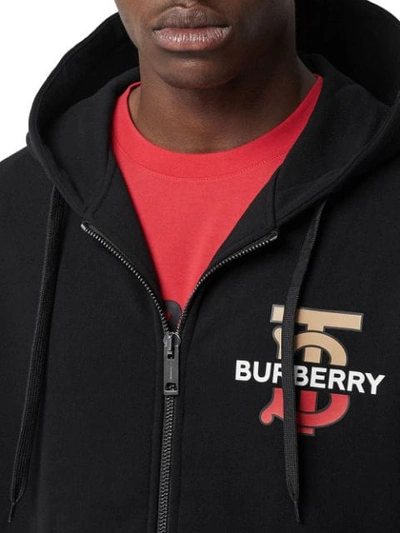 BURBERRY MONOGRAM MOTIF COTTON HOODED TOP - 黑色