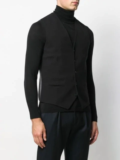 Shop Circolo 1901 Two-tone Waistcoat In Black