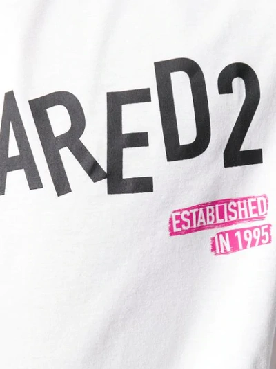 Shop Dsquared2 T-shirt Mit Kontrast-logo In White