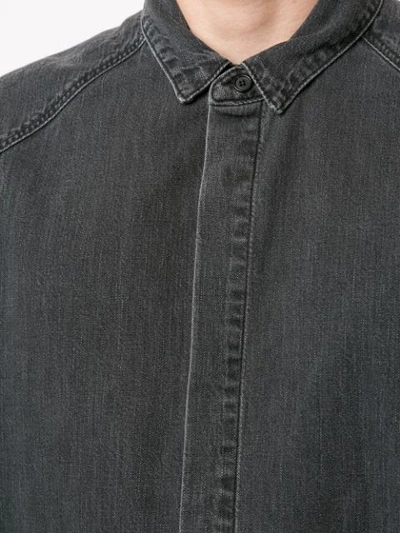 Shop Juunj Denim Panelled Shirt In Grey
