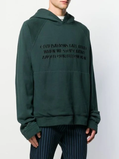 Shop Katharine Hamnett Embroidered Rick Hoodie In Green