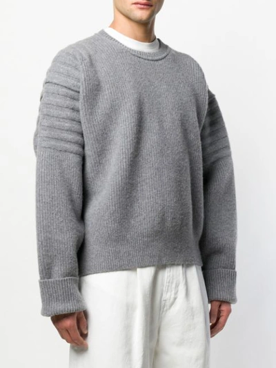 Shop Hed Mayner Oversized Knitted Sweater In Grey