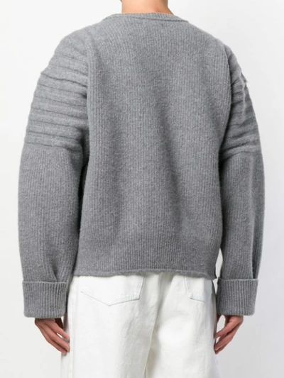 Shop Hed Mayner Oversized Knitted Sweater In Grey