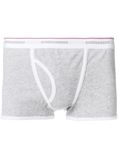 Shop Dsquared2 Logo Band Boxer Briefs In Grey