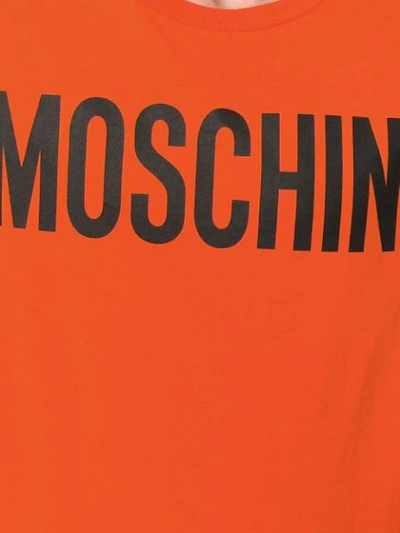 MOSCHINO LOGO PATCH T-SHIRT - 橘色