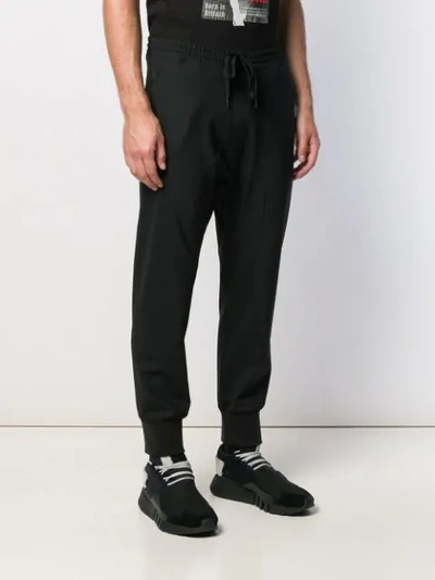 Shop Neil Barrett Straight Leg Track Trousers In 01 Black