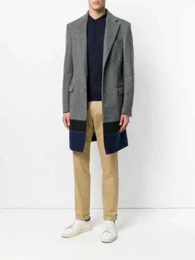 Paolo Pecora Long Sleeved Polo Shirt In Blue