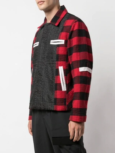 Shop Craig Green Panelled Flannel Jacket In Red