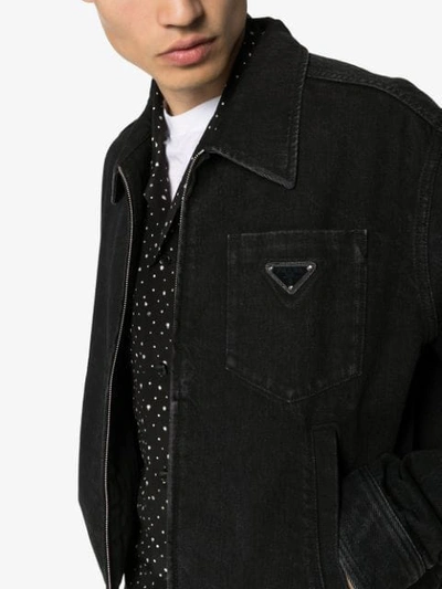 PRADA ZIP-UP DENIM JACKET - 黑色