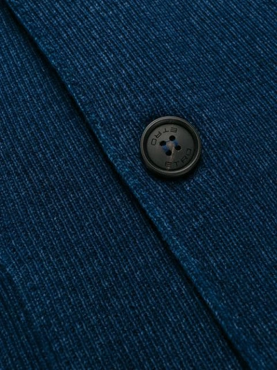Shop Etro Knitted Blazer Jacket In Blue