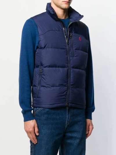 Shop Polo Ralph Lauren Padded Vest In Blue