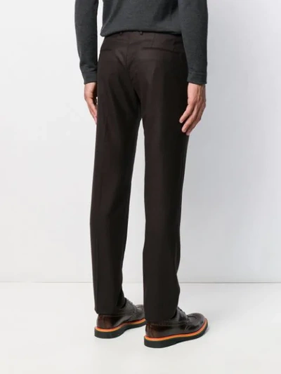 Shop Tagliatore Tailored Trousers In Brown