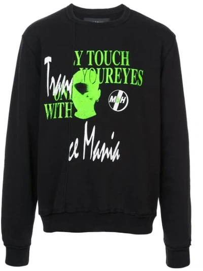 Shop Misbhv Printed Crew Neck Sweatshirt In Black