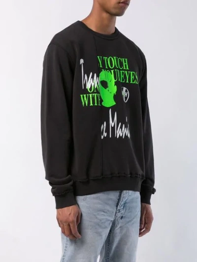 Shop Misbhv Printed Crew Neck Sweatshirt In Black