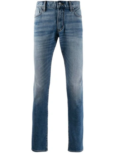 Shop John Varvatos Faded Jeans In Blue