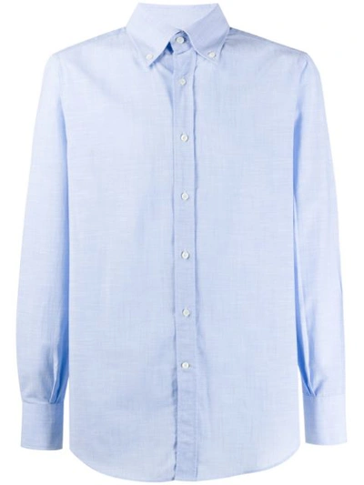 Shop Brunello Cucinelli Button Collar Shirt In Blue
