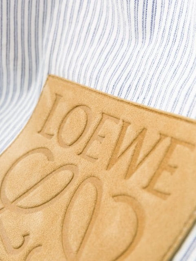 Shop Loewe Logo Patch Striped Shirt In White