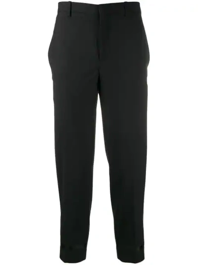 Shop Neil Barrett Tapered Skinny-fit Trousers In 042 Black Off White