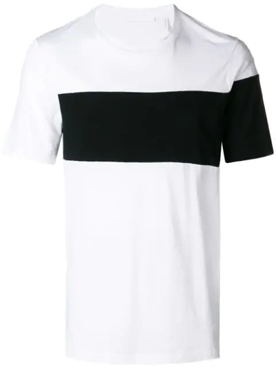 Shop Helmut Lang Colour Blocked Logo T In White