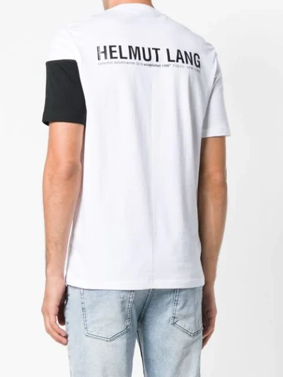 Shop Helmut Lang Colour Blocked Logo T In White