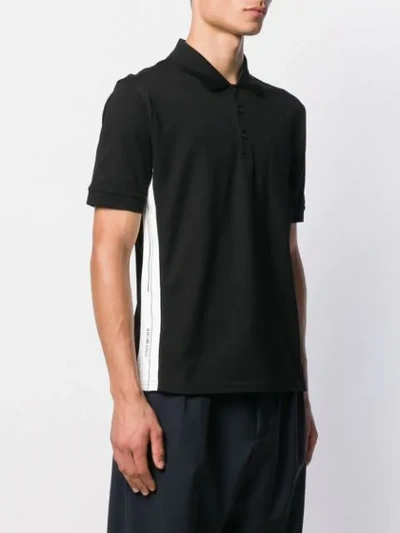 Shop Givenchy Contrast Stripe Polo Shirt In Black