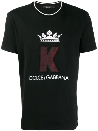 Shop Dolce & Gabbana King Patch T-shirt In Black