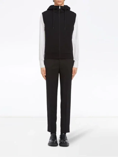 Shop Prada Wool And Nylon Vest In Black