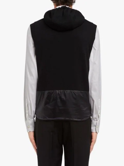 Shop Prada Wool And Nylon Vest In Black