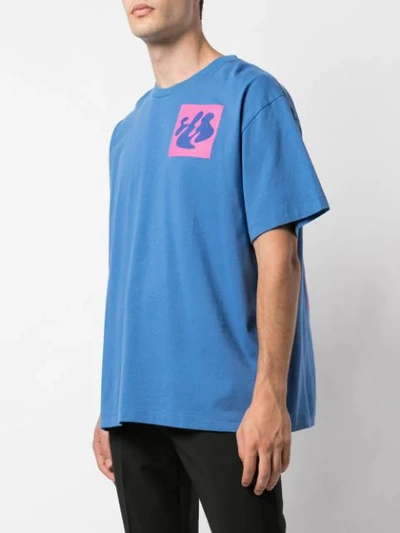 Off-white Abstract Logo Print T-shirt In Blue