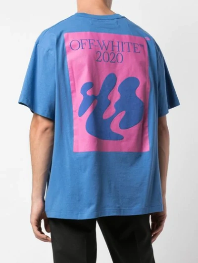 Shop Off-white Abstract Logo Print T-shirt In Blue