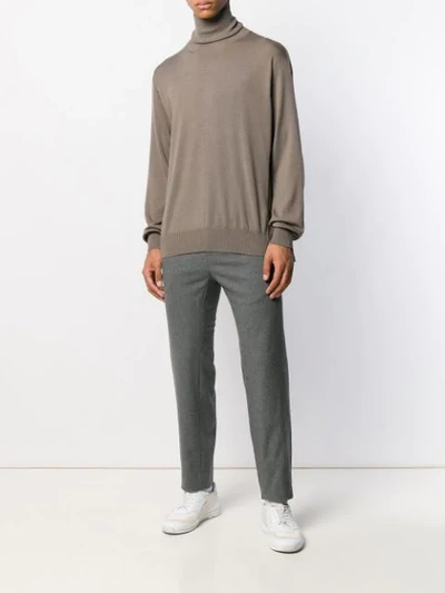 Shop Maison Flaneur Turtleneck Jumper In Neutrals