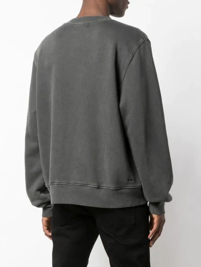 Shop Amiri Oversized Logo Print Sweatshirt In Grey