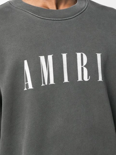 Shop Amiri Oversized Logo Print Sweatshirt In Grey