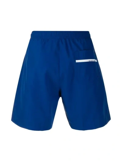 Shop Hugo Boss Side Logo Swim Shorts In Blue