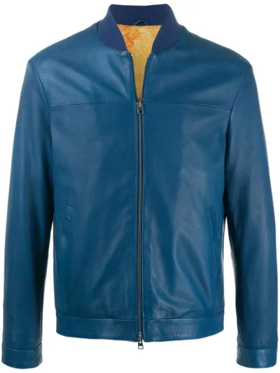 Shop Etro Bomber Jacket In 201 Blue