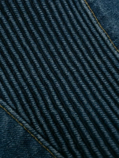 BALMAIN 绗缝细节直筒牛仔裤 - 蓝色