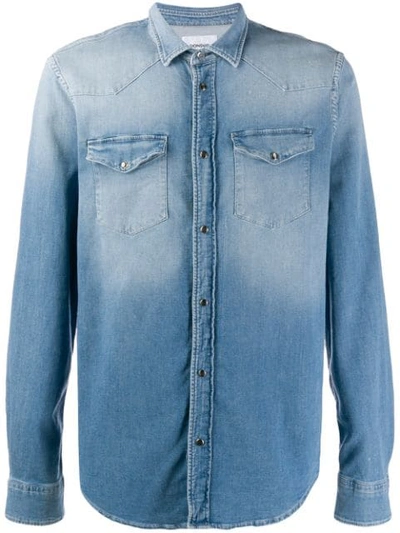 Shop Dondup Long-sleeve Denim Shirt In Blue