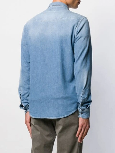 Shop Dondup Long-sleeve Denim Shirt In Blue