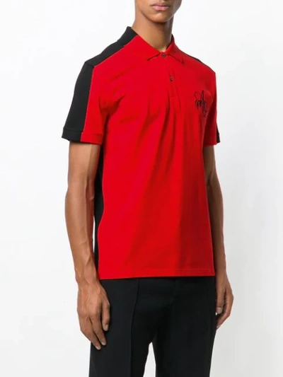 Shop Alexander Mcqueen Two Tone Polo Shirt In 0905 Red/black