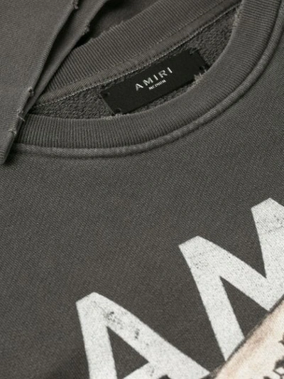 Shop Amiri Sweatshirt In Distressed-optik In Vintage Black