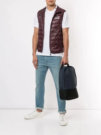 EA7 EMPORIO ARMANI QUILTED GILET - 红色