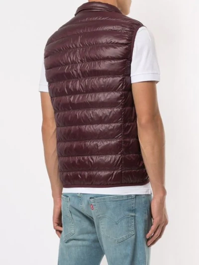 EA7 EMPORIO ARMANI QUILTED GILET - 红色
