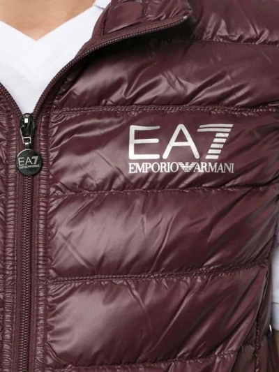 EA7 EMPORIO ARMANI QUILTED GILET - 红色