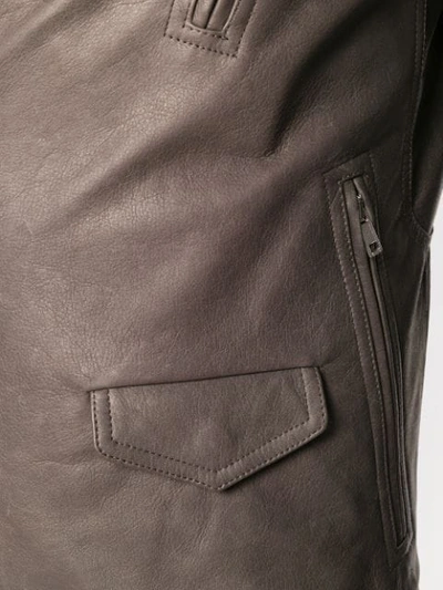 Shop Rick Owens Biker Jacket - Brown