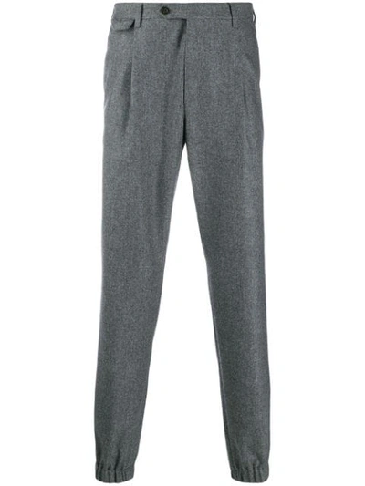 Shop Corneliani Cuffed Tailored Trousers In Grey