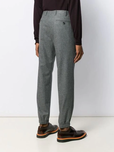 Shop Corneliani Cuffed Tailored Trousers In Grey