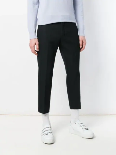 Shop Ami Alexandre Mattiussi Cropped Trousers In Black