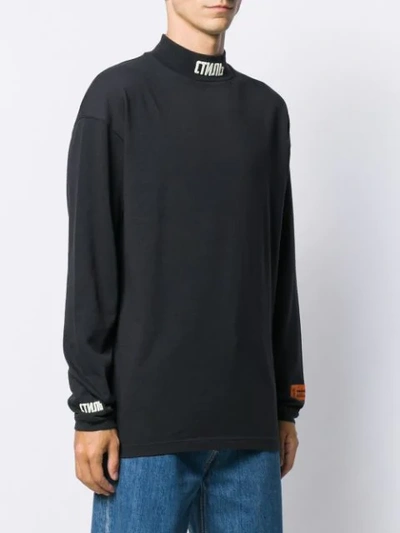 Heron Preston Contrast Neckline Boxy Sweatshirt In Gray