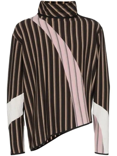 Shop Kiko Kostadinov Rex Striped Jumper In Brown